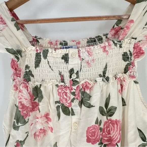 Old Navy Floral Maxi Dress - Cream and Pink - Picture 6 of 12